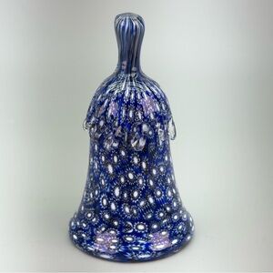Murano Cobalt Blue Millefiori Glass Bell